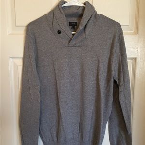 Grey j crew sweater. Shawl collar. Size s